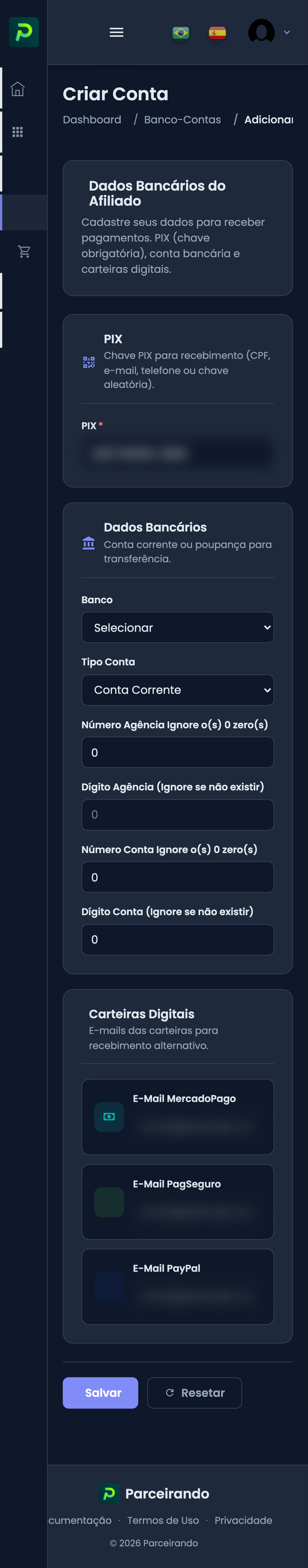 Conta Corrente Mobile Afiliado