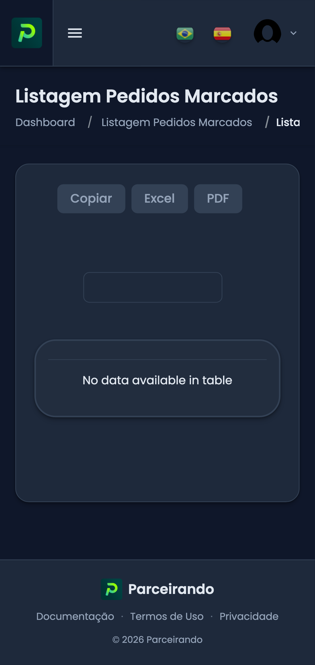 Pedidos Marcados Mobile Afiliado