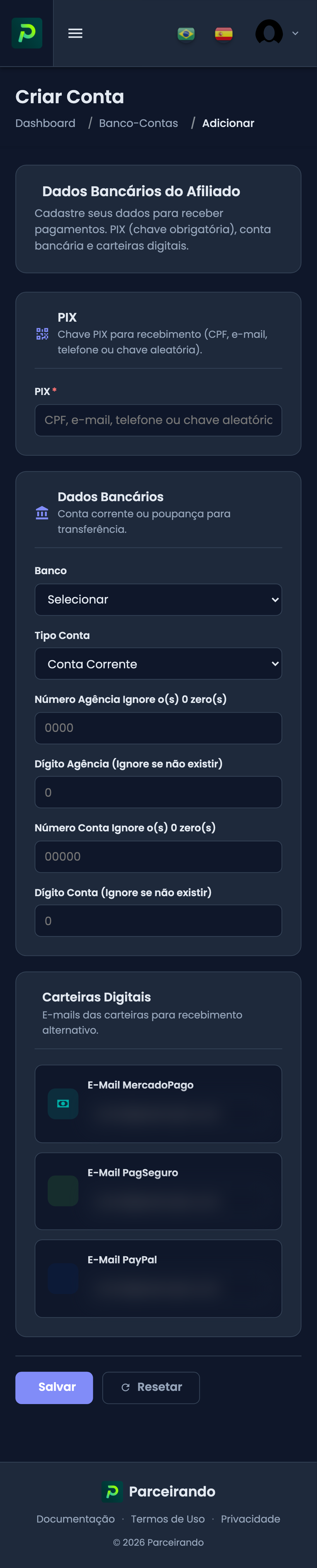 Conta Corrente Mobile Afiliado