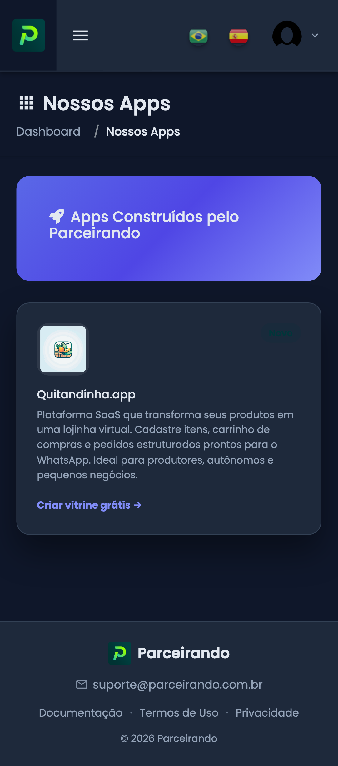 Nossos Apps Mobile Lojista